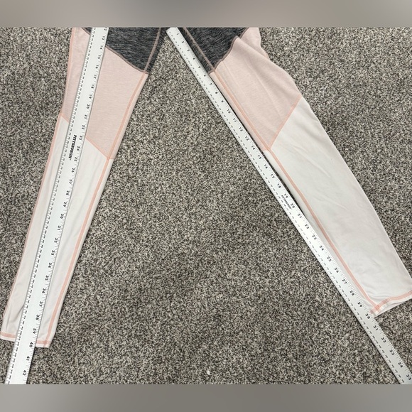 FP Movement Gray White, and Pink Colorblock Leggings with High Waist Active Fun - Picture 12 of 13